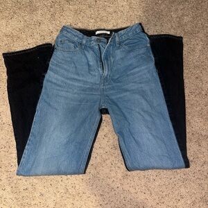 Two-Tone Blue and Black Jeans